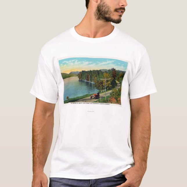 Beskåda av sjön från den Fenimore cooperen Hwy T Shirt (Framsida)