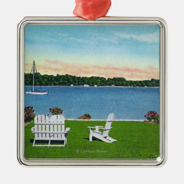 Beskåda av sjön julgransprydnad metall (Framsidan)