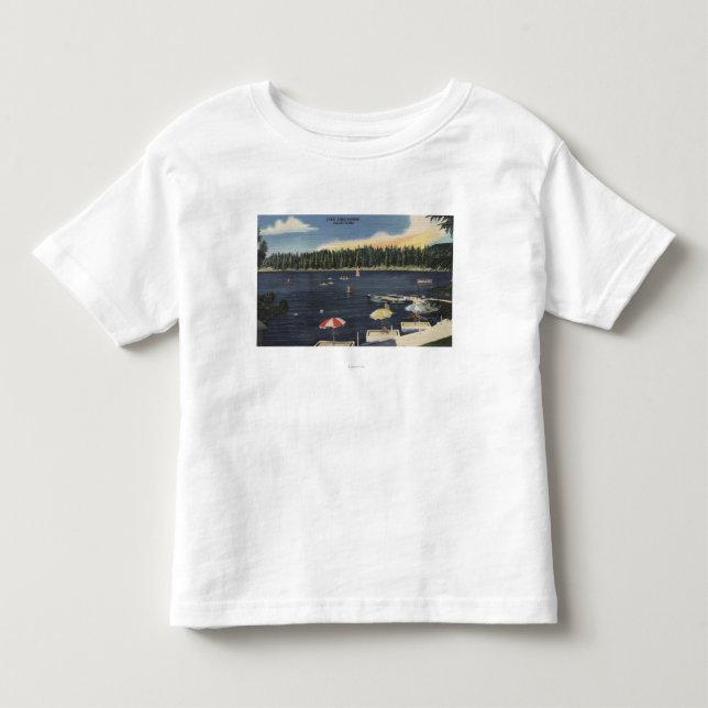 Beskåda av sjön, Träd-Fodrad kust T Shirt (Framsida)