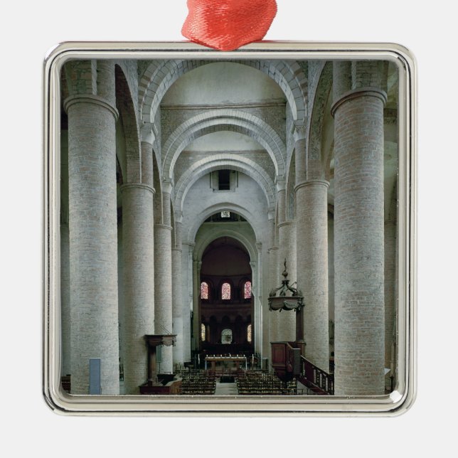 Beskåda av skeppet, tittar in mot altaret julgransprydnad metall (Framsidan)