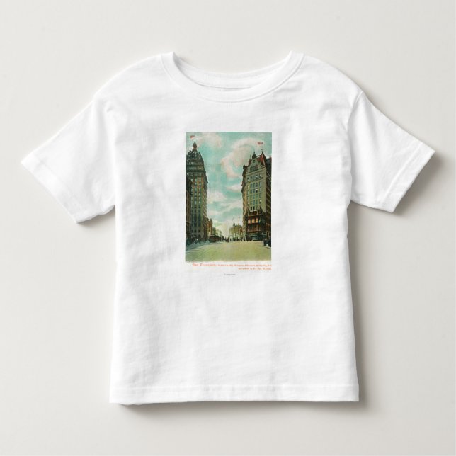 Beskåda av skyscraper som det överlevde 1906 t-shirt (Framsida)
