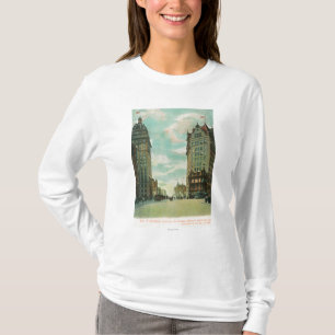 Beskåda av skyscraper som det överlevde 1906 tröja