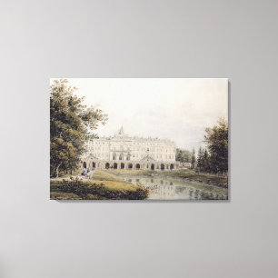 Beskåda av slott av Strelna nära St Petersburg Canvastryck