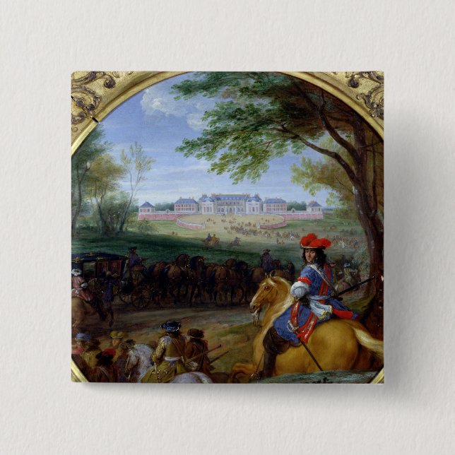 Beskåda av slotten av Versailles i 1669 Knapp (Framsida)
