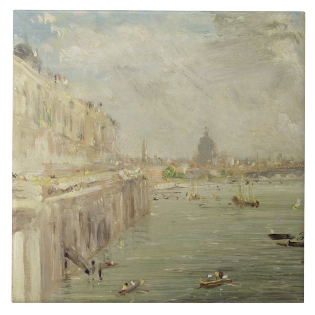 Beskåda av Somerset husterrass och St Paul, för Kakelplatta (Framsidan)