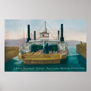 Beskåda av SP-ferryboaten Solano i skeppsdocka Poster