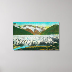 Beskåda av Spencerglaciären, nära Seward, Alask Canvastryck