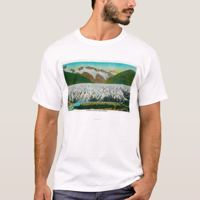 Beskåda av Spencerglaciären, nära Seward, Alaska T Shirt (Framsida)