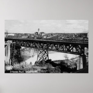 Beskåda av Spokane nedgångar och överbrygga Poster