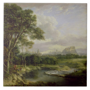 Beskåda av staden av Edinburgh, c.1822 (olja på Kakelplatta