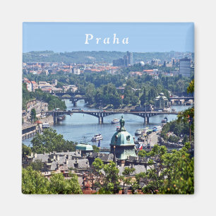 Beskåda av staden från den Prague castle.en Magnet