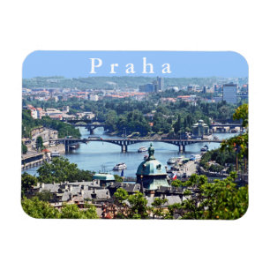 Beskåda av staden från den Prague castle.en Magnet