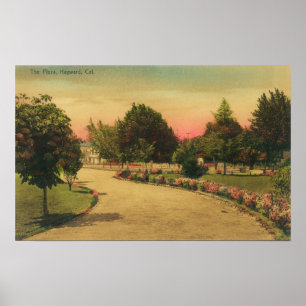 Beskåda av staden PlazaHayward, CA Poster