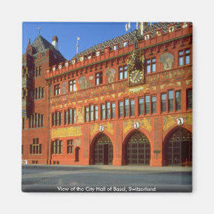 Beskåda av stadshuset av Basel, Schweitz Magnet