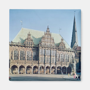 Beskåda av stadshuset, byggt 1405-09 magnet