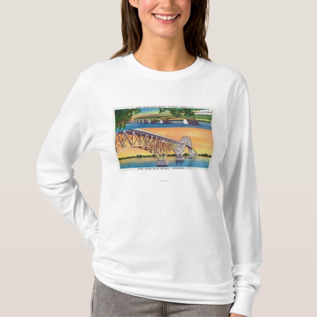 Beskåda av storslagen önord, och söder överbryggar t-shirt (Framsida)