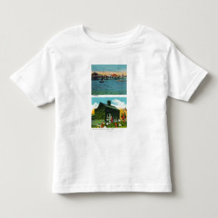 Beskåda av strand, gammal murgrönastuga på frih tee