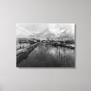 Beskåda av strand i Valdez, Alaska fotograferar Canvastryck
