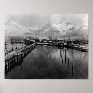 Beskåda av strand i Valdez, Alaska fotograferar Poster