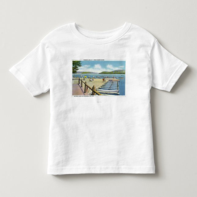 Beskåda av strand och pir från det Scaroon säterit T-shirt (Framsida)