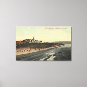 Beskåda av stranden & hotellet Redondo Canvastryck