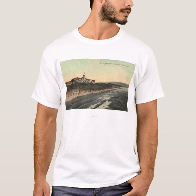Beskåda av stranden & hotellet Redondo Tee Shirt (Framsida)