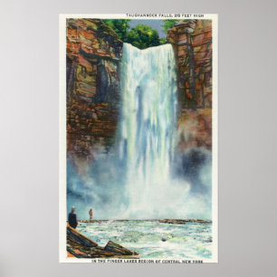 Beskåda av Taughannock nedgångar från grunden Poster