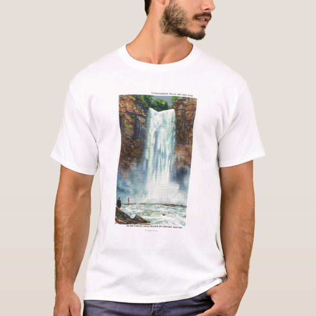 Beskåda av Taughannock nedgångar från grunden T Shirt (Framsida)
