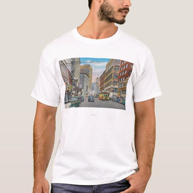 Beskåda av telegraferar AveOakland, CA Tee (Framsida)