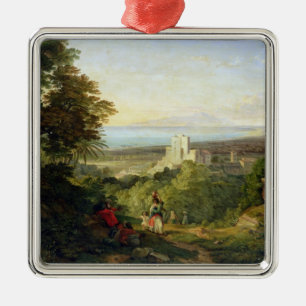 Beskåda av Terracina och Monte Circeo, 1833 Julgransprydnad Metall