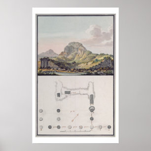 Beskåda av theatren på Sardis och en planera av Poster