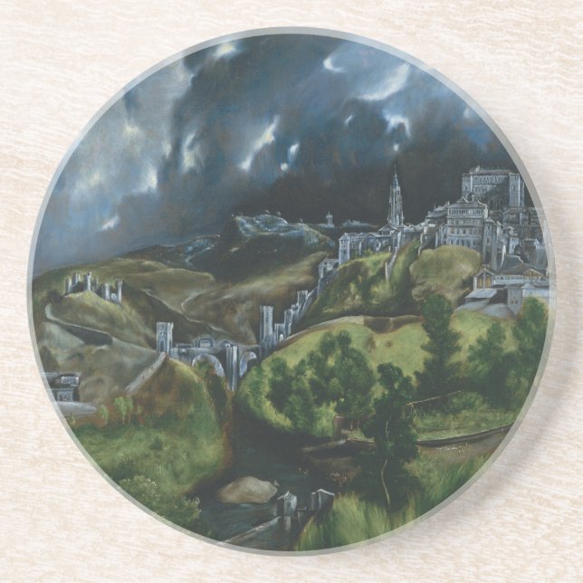 Beskåda av Toledo, El Greco Underlägg Sandsten (Framsidan)