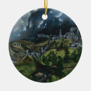 Beskåda av Toledo vid El Greco Julgransprydnad Keramik