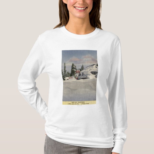 Beskåda av Town i vinter T-shirt (Framsida)