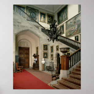 Beskåda av trappuppgången Hall, 1812-15 Poster