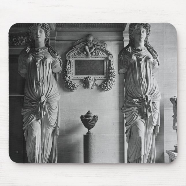 Beskåda av två caryatids från caryatids'na musmatta (Framsidan)