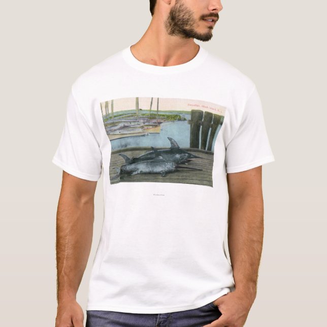 Beskåda av två Swordfish Tee Shirt (Framsida)