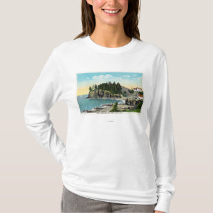 Beskåda av uggla den Head fyr- och uggla stenen T Shirt