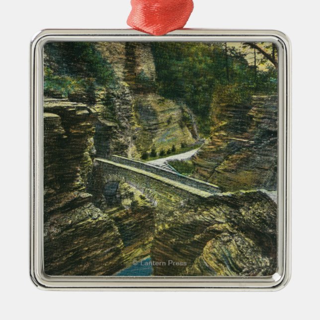 Beskåda av vaktposten överbryggar & övretunnelen julgransprydnad metall (Framsidan)