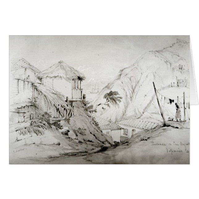 Beskåda av Valparaiso, 1834 Hälsningskort (Framsidan Horizontal)