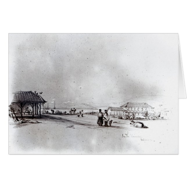 Beskåda av Valparaiso, 1834 Hälsningskort (Framsidan Horizontal)