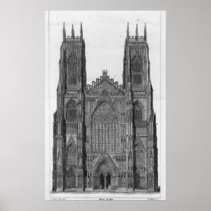 Beskåda av väster beklär av den York domkyrkan Poster