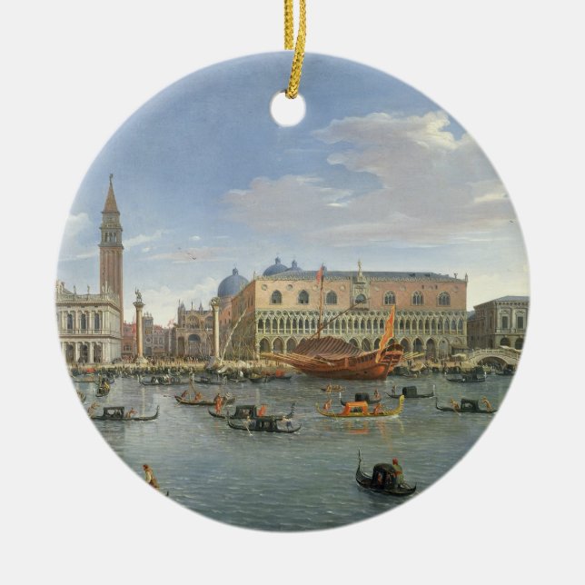 Beskåda av Venedig från ön av San Giorgio, 169 Julgransprydnad Keramik (Framsidan)