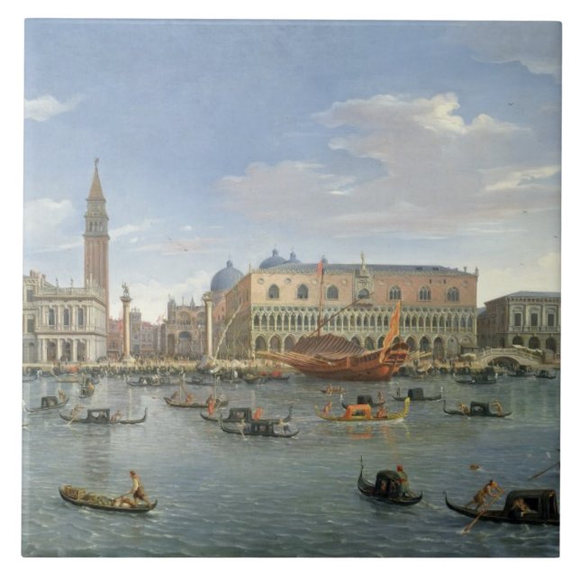 Beskåda av Venedig från ön av San Giorgio, 169 Kakelplatta (Framsidan)