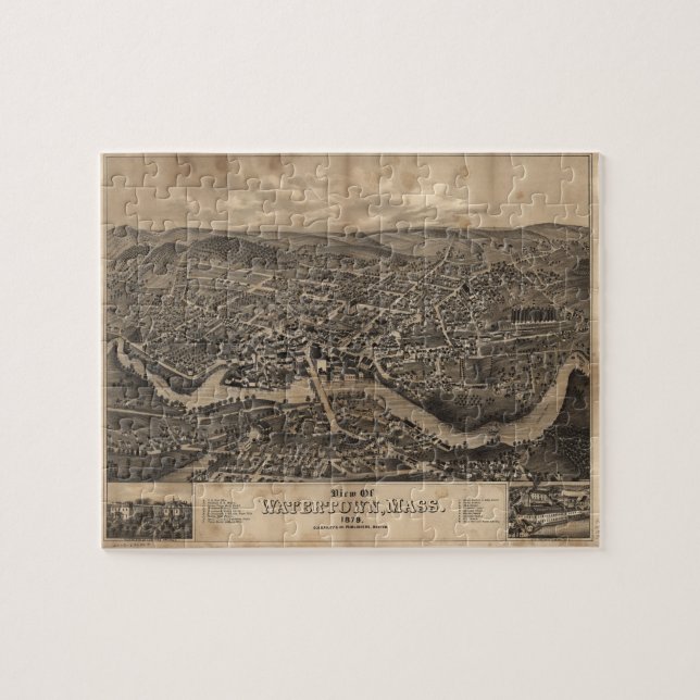 Beskåda av Watertown Massachusetts i 1879 Pussel (Horisontell)