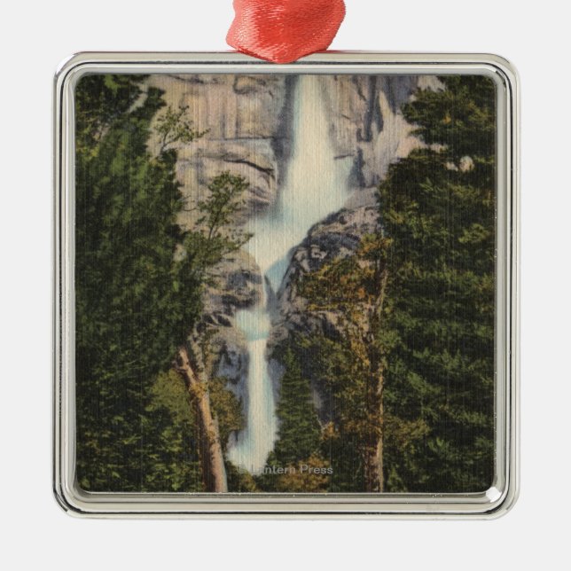 Beskåda av Yosemite Falls & dalen Julgransprydnad Metall (Framsidan)