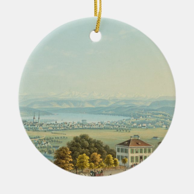 Beskåda av Zurich, c.1840 (w/c) Julgransprydnad Keramik (Framsidan)