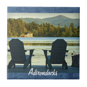 Beskåda från Adirondack stolar i adirondacksen, Kakelplatta