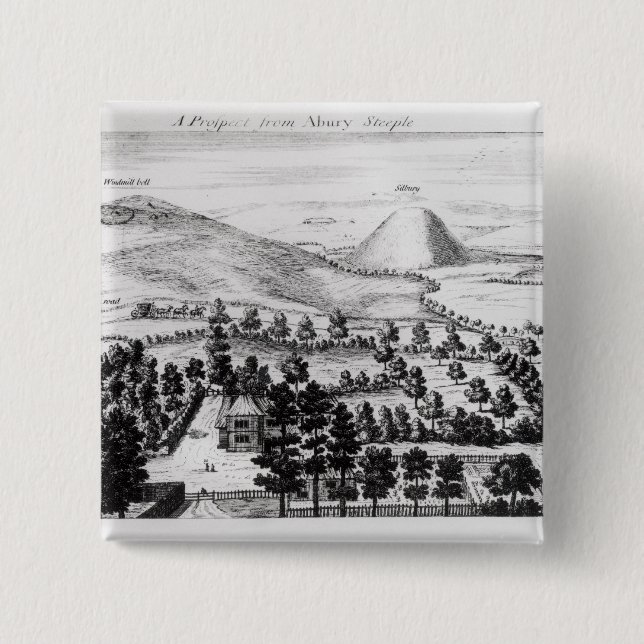Beskåda från den Avebury kyrktornen av den Silbury Knapp (Framsida)