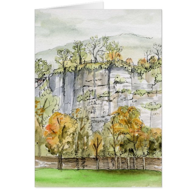 "Beskåda från det Willersley slottet" Derbyshire, Hälsningskort (Framsidan)